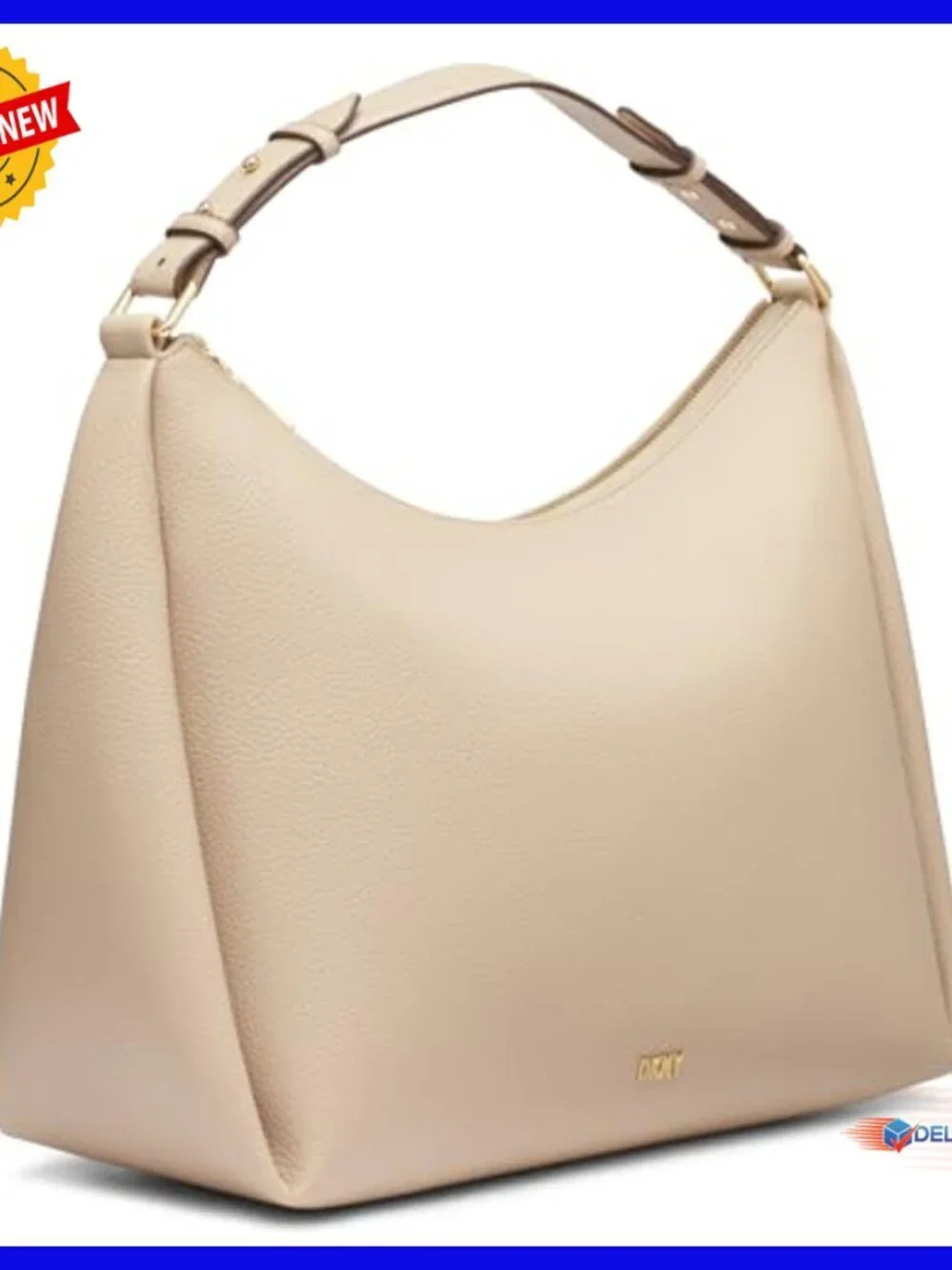 Lightweight Hobo Bag with Top Zip, Shoulder Strap, One Size